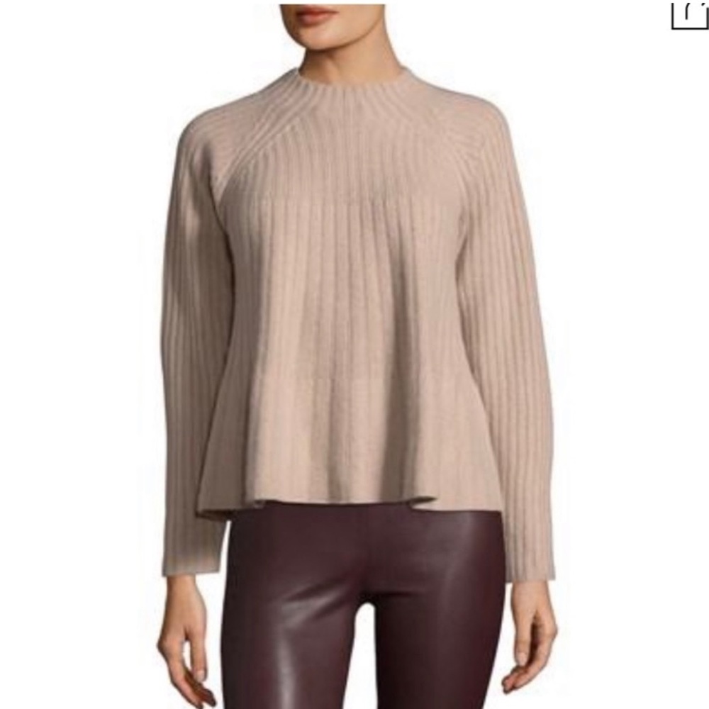 Rebecca Taylor ribbed swing sweater in Pinka Champagne size XS